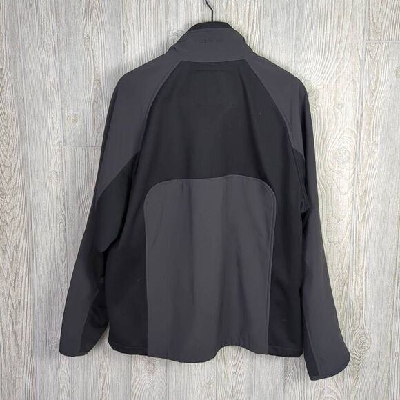Calvin Klein Womens Large Zip Front Jacket Black Fleece Lined Pockets Stretch - Picture 2 of 8